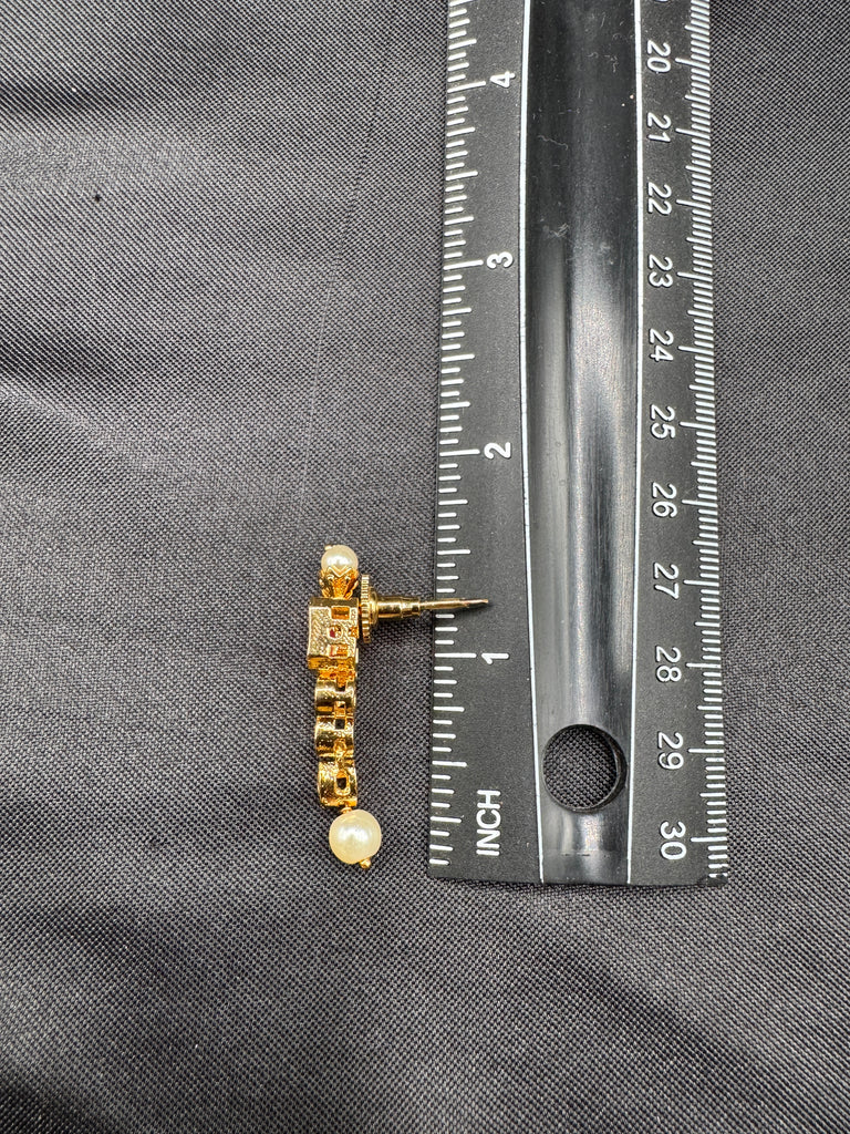 Ruby stones and uncut Stones and pearls necklace set