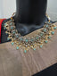 Light Green stones with Swarovski pearls trendy necklace set