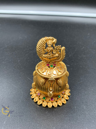 Antique fish peacock with lakshmi Kumkum box
