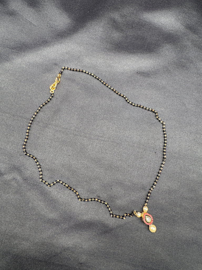 Single Line black bead chain with a small pendant