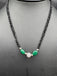 Green beads with black diamond chain