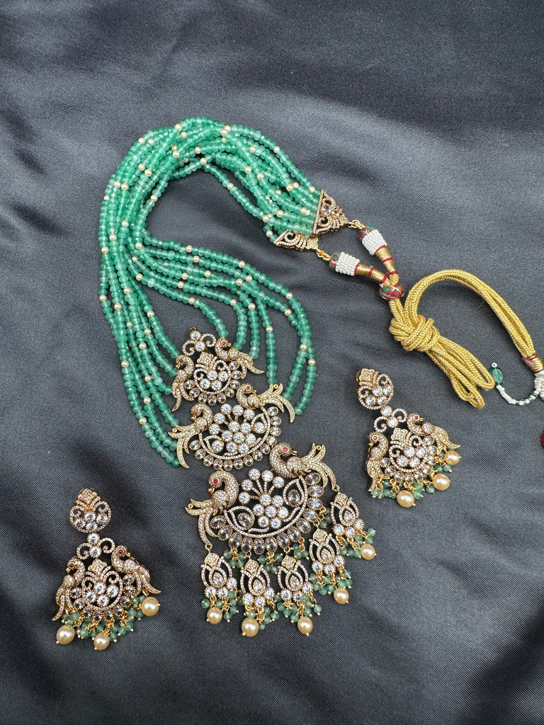 Real emerald beads with unique steps peacock