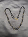 Double line black diamond beads with a gold bead chain