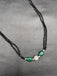 Green beads with black diamond chain