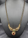 Double line black bead chain with an uncut stones pendant