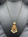 Simple antique peacock design with uncut stones and pearls black beads chain