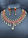Ruby stones and uncut Stones and pearls necklace set