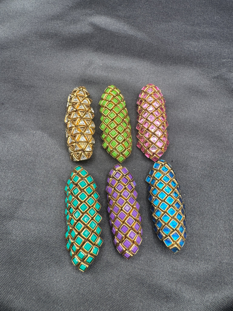 Different colors of Kundan Stones saree pins