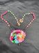 Natural pink sea Crystal hand-painting Radha & Krishna pendant