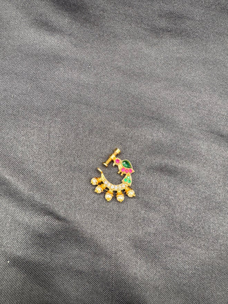 Multicolor stones Bird design with pearls nose ring