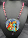 Natural sea Crystal hand painting Radha & Krishna pendant