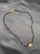 CZ stones ball pendant with black diamond beads chain