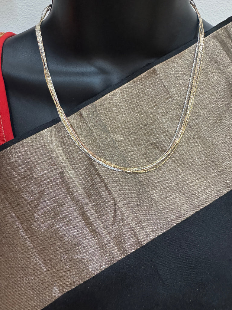 92.5 pure silver 5 line gold & silver coating chain