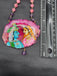Natural pink sea Crystal hand-painting Radha & Krishna pendant