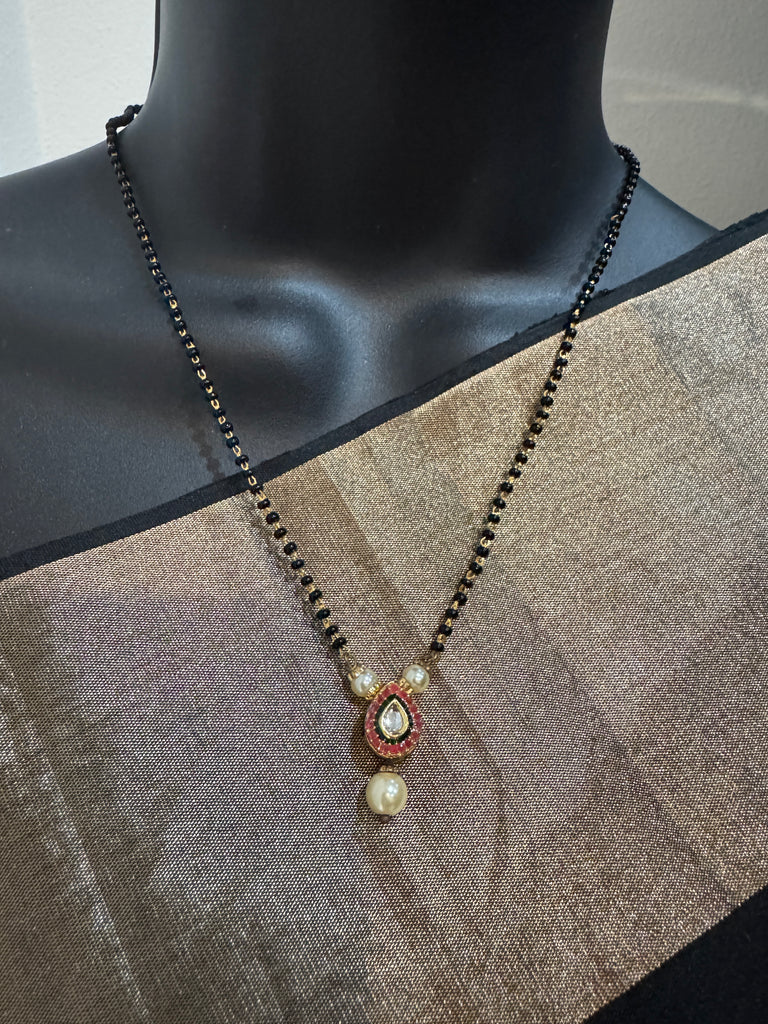 Single Line black bead chain with a small pendant