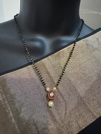 Single Line black bead chain with a small pendant