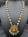 Antique Lakshmi pendant with pumpkin beads and a pearl chain