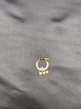 CZ stones peacock design nose ring