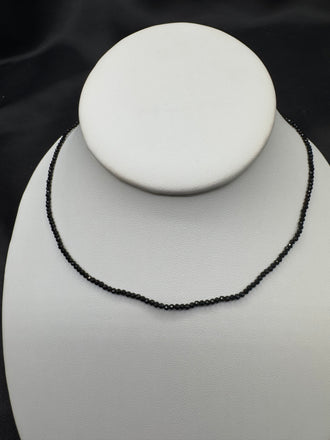 Single-line black diamond beads plain chain