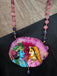 Natural pink sea Crystal hand-painting Radha & Krishna pendant