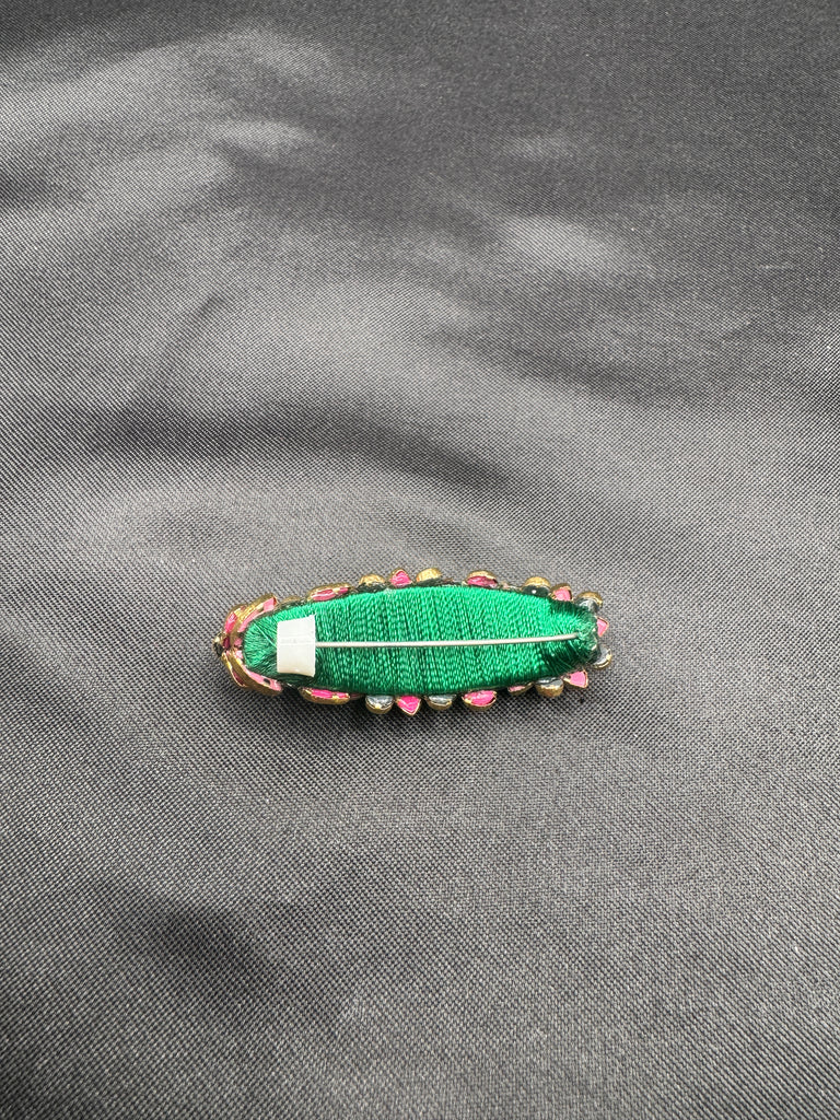 Flower design silver saree pin/ brooch