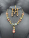 Cute multicolor stone necklace set with a tikka
