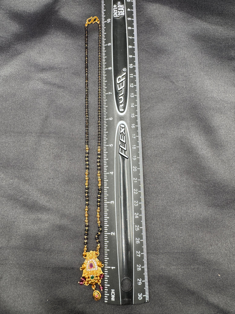 Beautiful and traditional look multicolor Stones pendant with a black bead chain