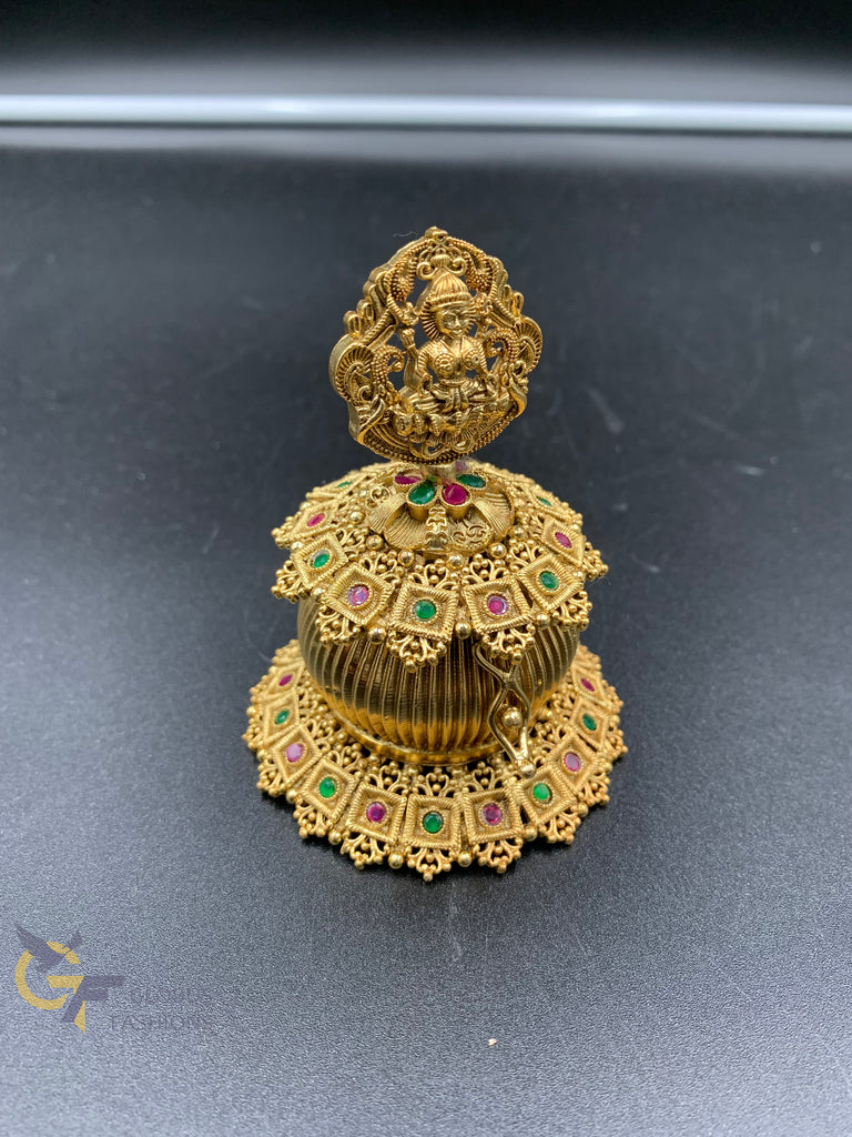 Multicolor square stones with lakshmi print antique