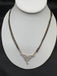 Double line black diamond bead chain with cz stones pendant