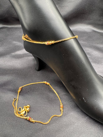 Gold set of 2 Anklets