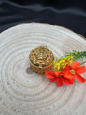 Beautiful multicolor Stones with Lakshmi print kumkum & Turmeric box