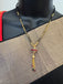 Multicolor Stones ball pendant with a black beads chain