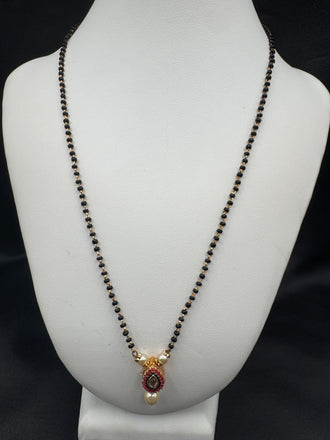Single Line black bead chain with a small pendant
