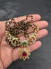 Double line black bead chain with an uncut stones pendant