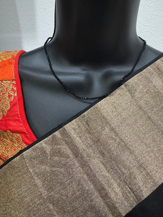 Single-line black diamond beads plain chain