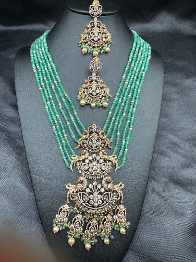 Real emerald beads with unique steps peacock