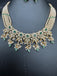 Original Swarovski pearls with emerald beads with cz stones pendant with matching earrings