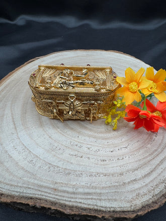 Bride and Groom gold print Kumkum and Turmeric box