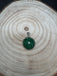 Flower design Emerald stone silver pendant with matching earrings