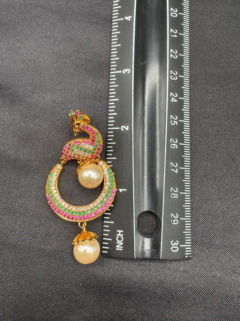 Beautiful and traditional look peacock design chandbali earrings