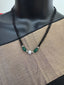 Green beads with black diamond chain
