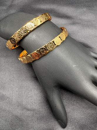 Lakshmi Kasulu gold set of two bangles