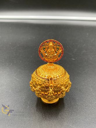 Lakshmi print with ruby Stones kumkum Box