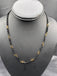 Double line black diamond beads with a gold bead chain