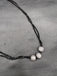 Double line black diamond beads with cz stones ball pendant
