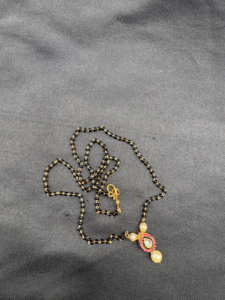 Single Line black bead chain with a small pendant