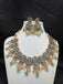 Light Green stones with Swarovski pearls trendy necklace set