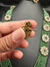 Light green beads with cz stones and moissanite stones side pendants