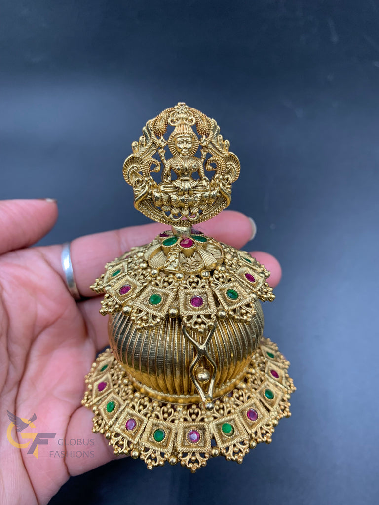 Multicolor square stones with lakshmi print antique