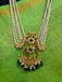 Pearls with chandbali style cz stones pendant with matching earrings